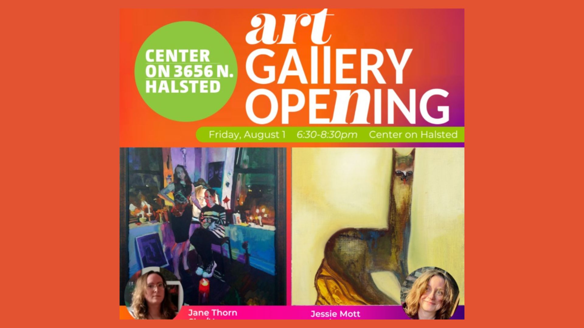 Art Gallery Opening Jane Thorn Jessie Mott